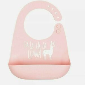 Tunno Tots Silicon Bib Baby Girl Christmas Holiday Pink Bib